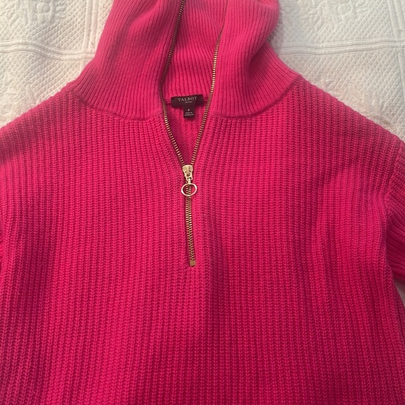 Talbots Petite P pink cotton knit sweater EUC. No stains or piling. - Picture 3 of 4